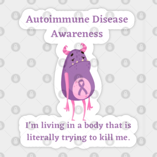 Autoimmune Disease Awareness Monster Sticker by CaitlynConnor